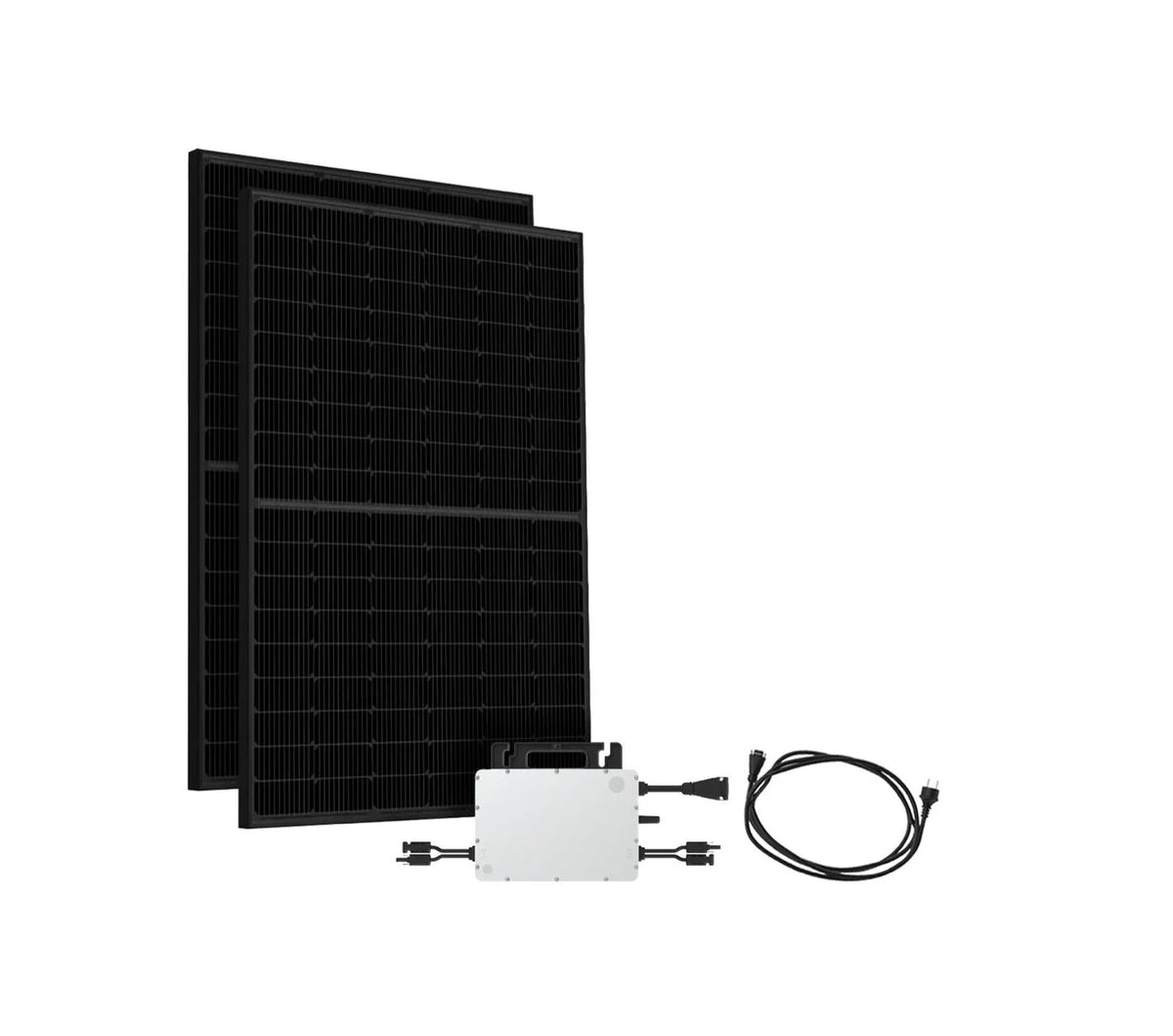 900W Solar Balkonkraftwerk 10 Meter , HMS-800W-2T, Bifazial Full Black, Kabellänge &amp; Halterung wählbar